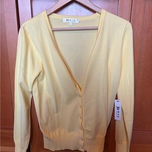Yellow cardigan